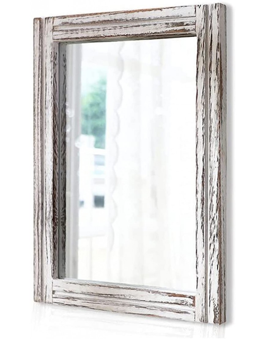 AAZZKANG Wood Mirror with Frame Rustic Wall Mirror Rectangle Decorative Farmhouse Bedroom Bathroom Hanging Mirror Home Wall Decor
