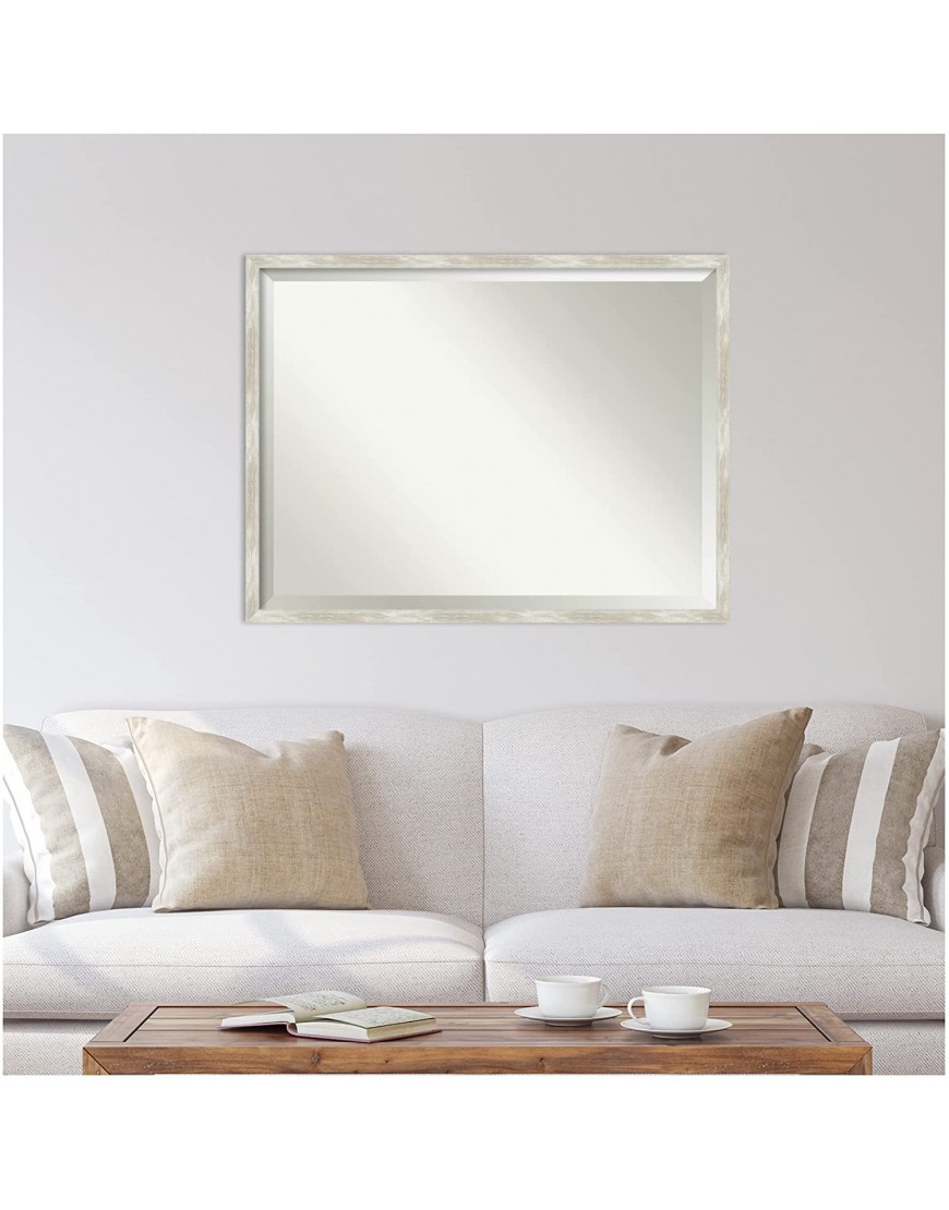 Amanti Art Framed Wall Mirror 31.9 x 41.9 Crackled Metallic Narrow