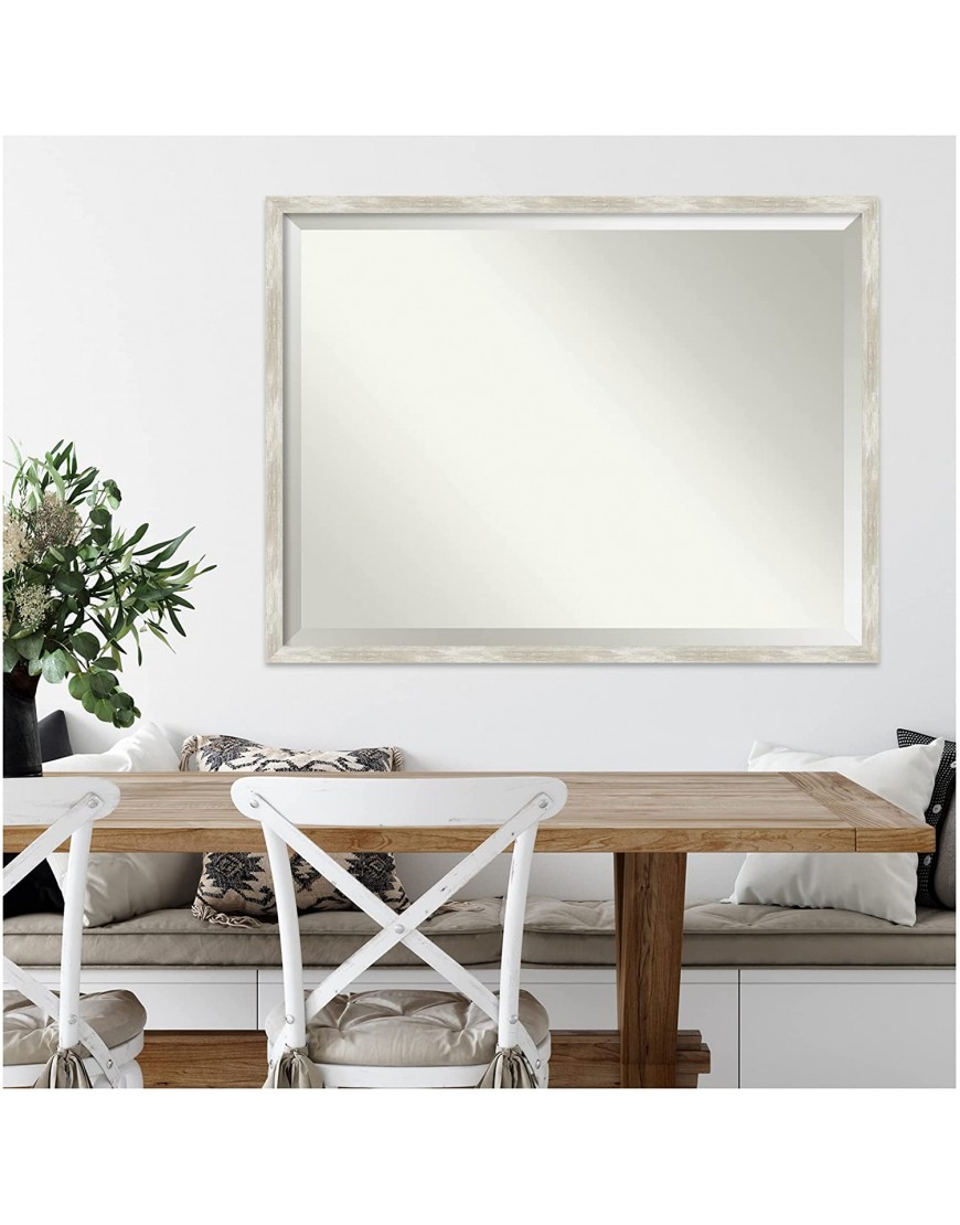 Amanti Art Framed Wall Mirror 31.9 x 41.9 Crackled Metallic Narrow