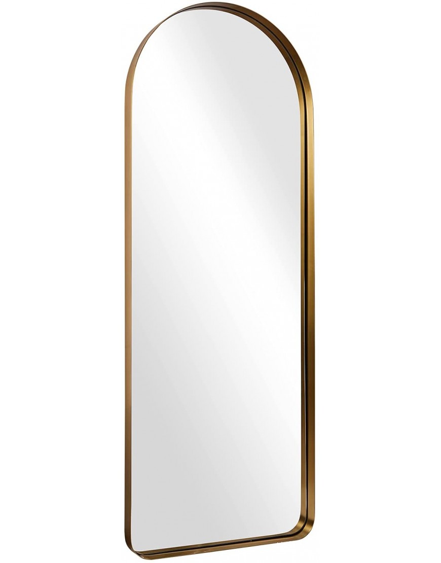 ANDY STAR Full Length Mirror Wall Mounted 20x 55’’Arched Brass Full Body Mirror for Wall in SUS304 Stainless Steel Metal Frame Arched Top Rounded Rectangle Corner 2 Deep Set Design Hangs Vertical
