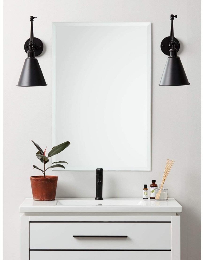 Better Bevel 20 x 28 Frameless Rectangle Mirror | 1 Beveled Edge | Bathroom Wall Mirror