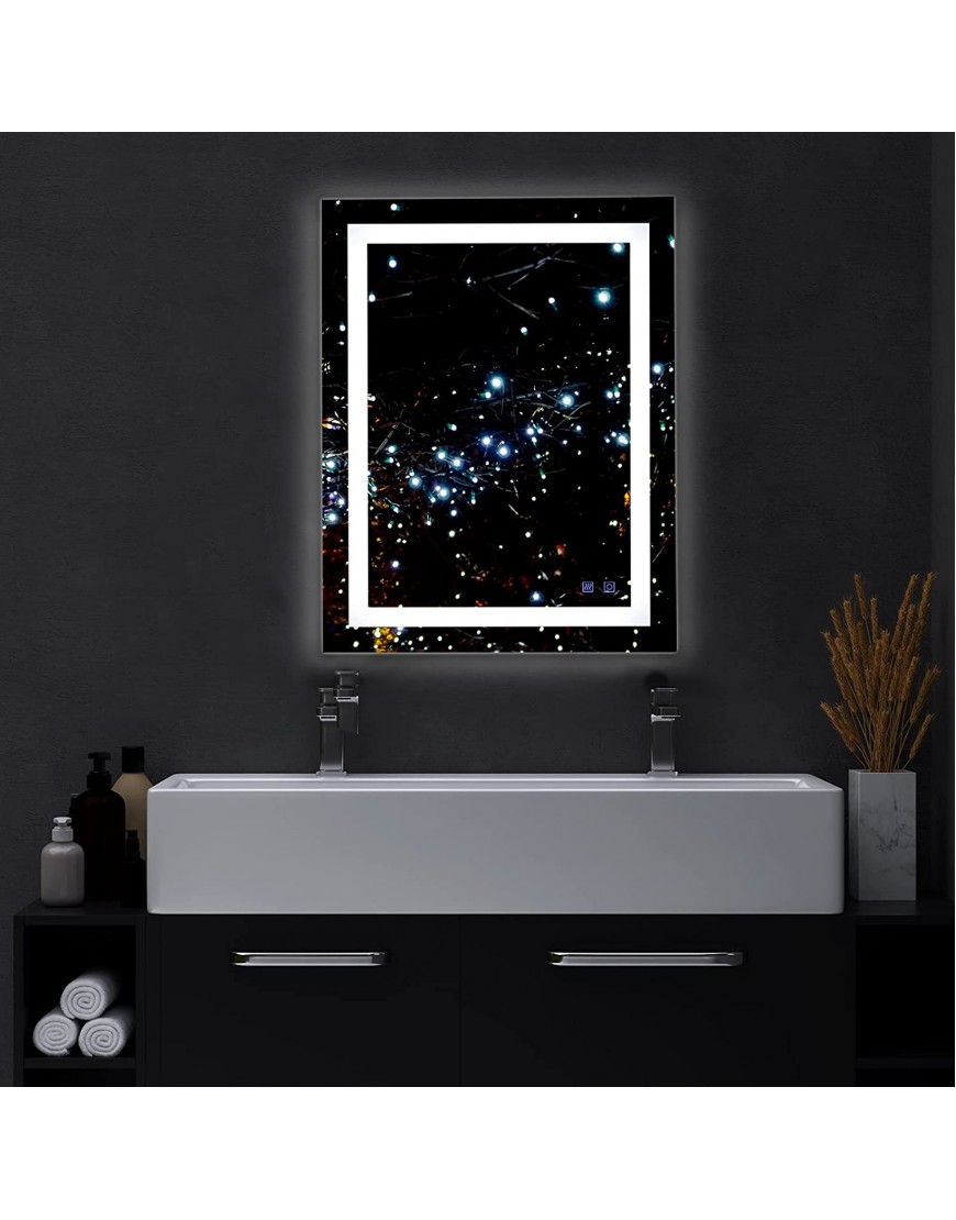 Bonnlo Led Mirror for Bathroom 28"×20" Anti-fog Led Bathroom Mirror Backlit Mirror Bathroom Lighted Bathroom Mirror Small Bathroom Mirror Led Vanity Mirror with Touch Screen Dimmable Lights