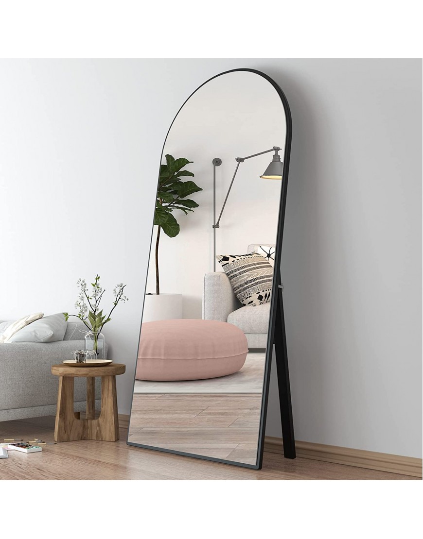 CASSILANDO Full Length Mirror 65 × 24 Floor Mirror,Standing Mirror Against Wall for Bedroom,Dressing and Wall-Mounted Thin Frame Mirror… Large Mirror-Black 65 x 24
