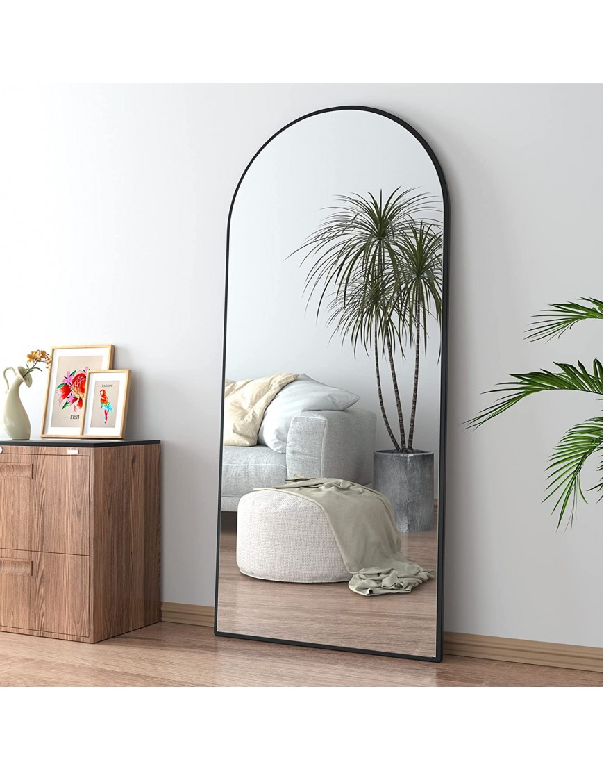 CASSILANDO Full Length Mirror 65 × 24 Floor Mirror,Standing Mirror Against Wall for Bedroom,Dressing and Wall-Mounted Thin Frame Mirror… Large Mirror-Black 65 x 24