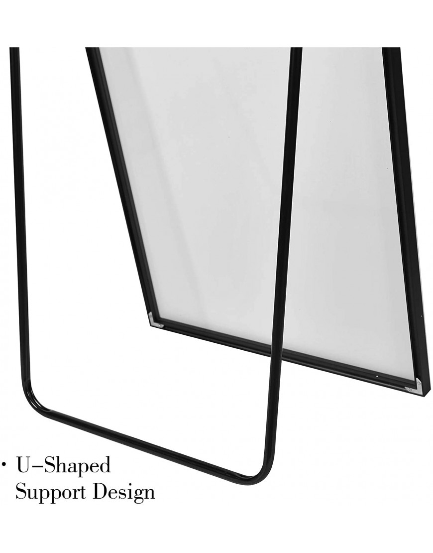 CONGUILIAO Full Length Mirror 65 × 24 Standing Body Mirror Floor Mirror Full Standing Mirror Standing Hanging or Leaning Wall-Mounted Mirror Dressing Mirror Aluminum Alloy Frame Black