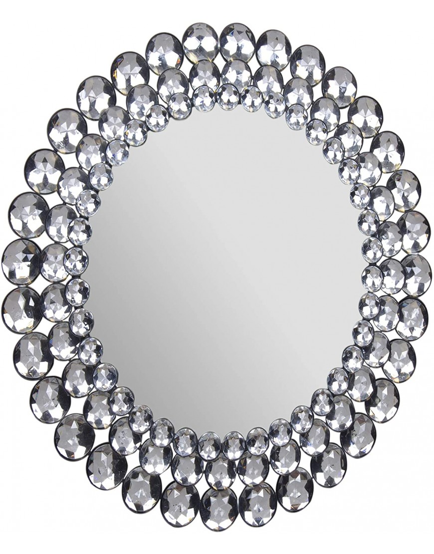 Everly Hart Collection Round Jeweled Accent Mirror 17 x 17 18FP1410E