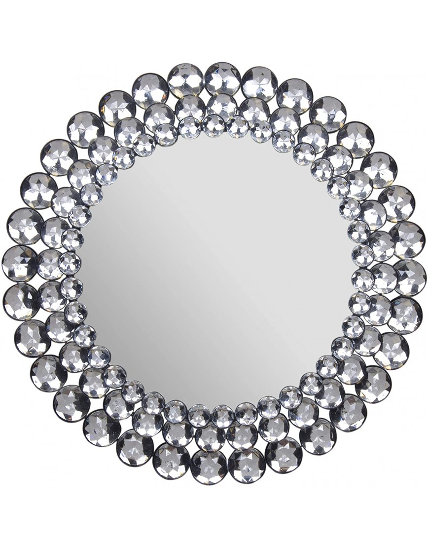 Everly Hart Collection Round Jeweled Accent Mirror 17" x 17 18FP1410E
