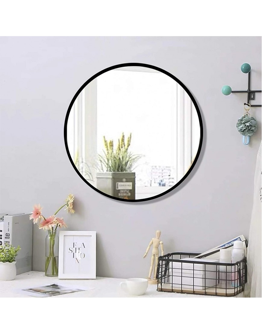 FANYUSHOW Modern Metal Wall Mirror Black Frame Mirror Wall-Mounted Mirror Home Mirrors Decor for Bathroom Living Rooms EntrywaysBlack 20 Inch