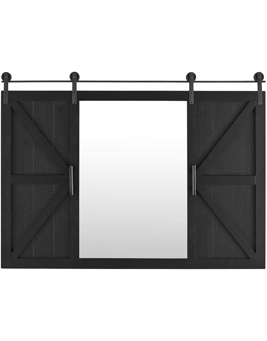 FirsTime & Co. Black Hayloft Farmhouse Barn Door Mirror American Designed Black 36 x 2 x 24 inches 70253