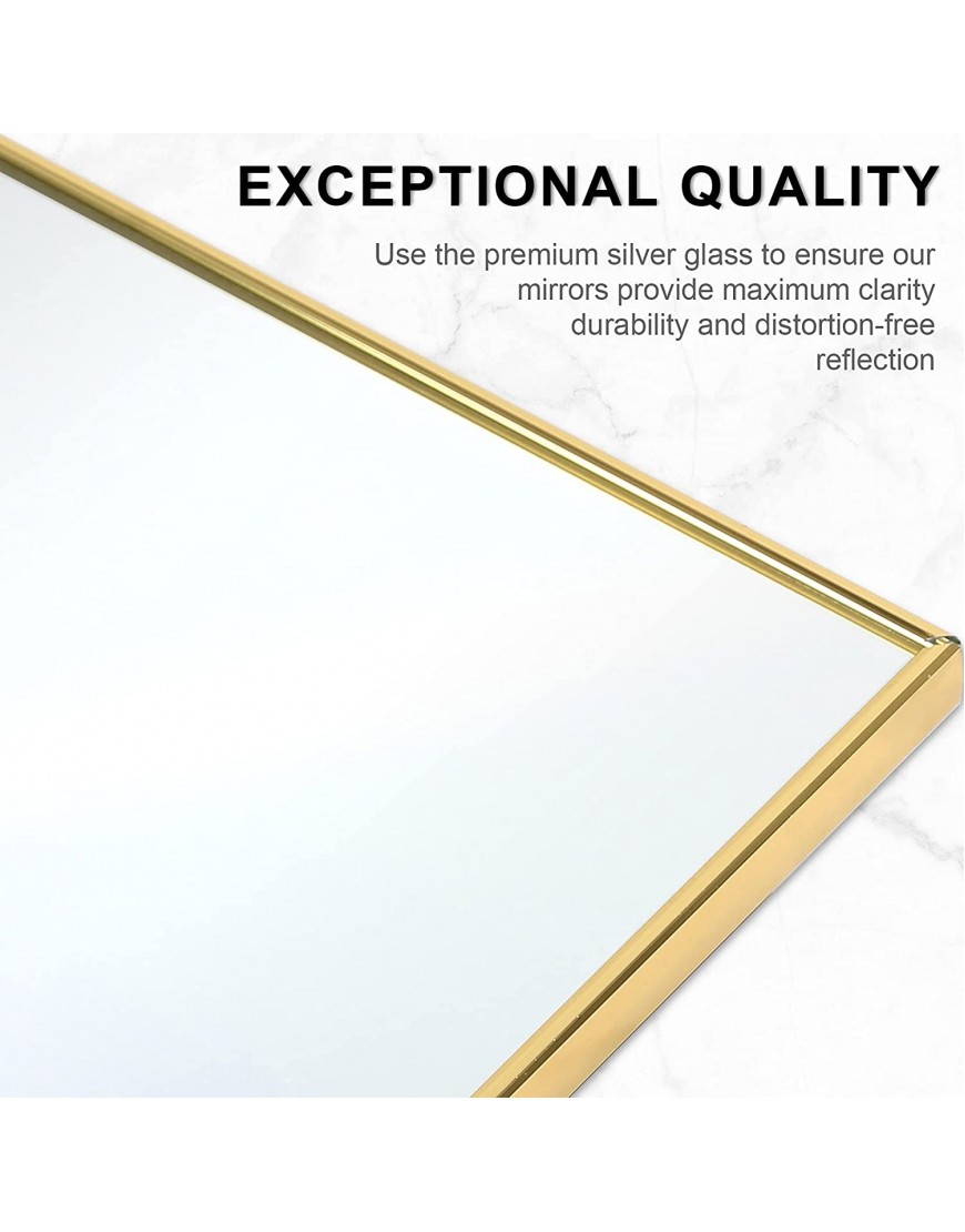 Full Length Mirror Floor Mirror with Stand,Wall-Mounted Dressing Mirror Bedroom Mirror with Aluminium Frame 65x22 Gold