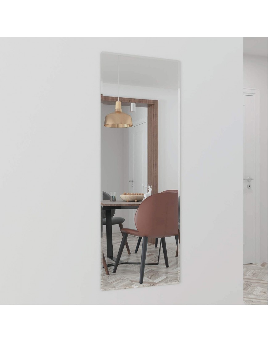Honyee Wall Mirror Simple and Classic Full Length Mirror Beveled Frameless Mirror for Cloakroom Bedroom Living Room and More59 x 19 Rectangular
