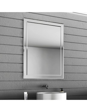 JOVOL Frameless Rectangular Wall Mounted Double- Layer Mirror Beveled Edge Vertical &Horizontal Installation 30"X40"