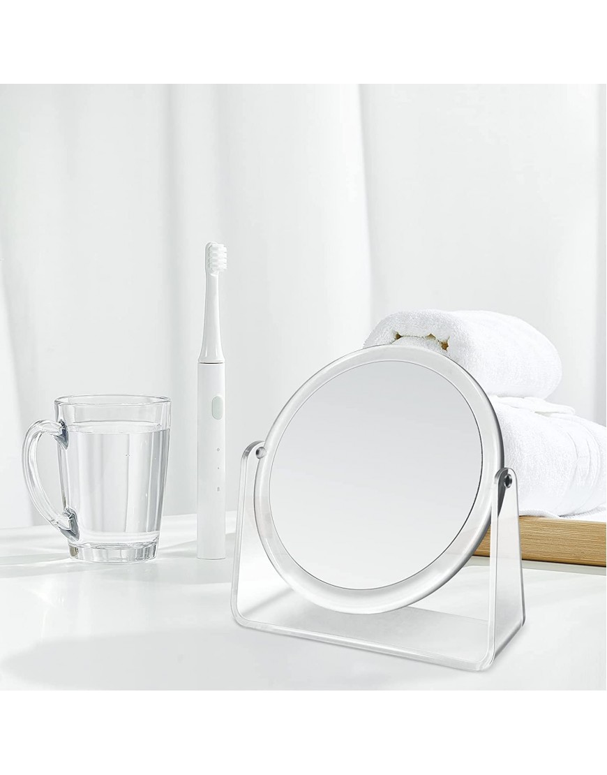 Magnifying Makeup Mirror Double Sided 7 Inch 1X 7X Magnification Make up Mirror with 360 Degree Rotation Cosmetic Mirror Table Mirror for Home Transparent
