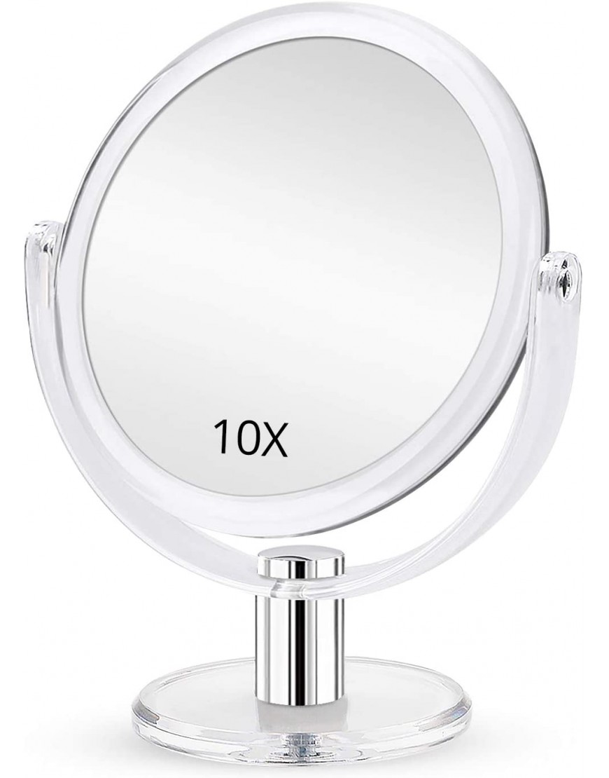 Magnifying Makeup Mirror Double Sided Fabuday 7 Inch Tabletop Mirror with 1X & 10X Magnification Magnified Desk Mirror for Makeup Cosmetic Vanity Mirror with Stand and 360° Rotation Acrylic
