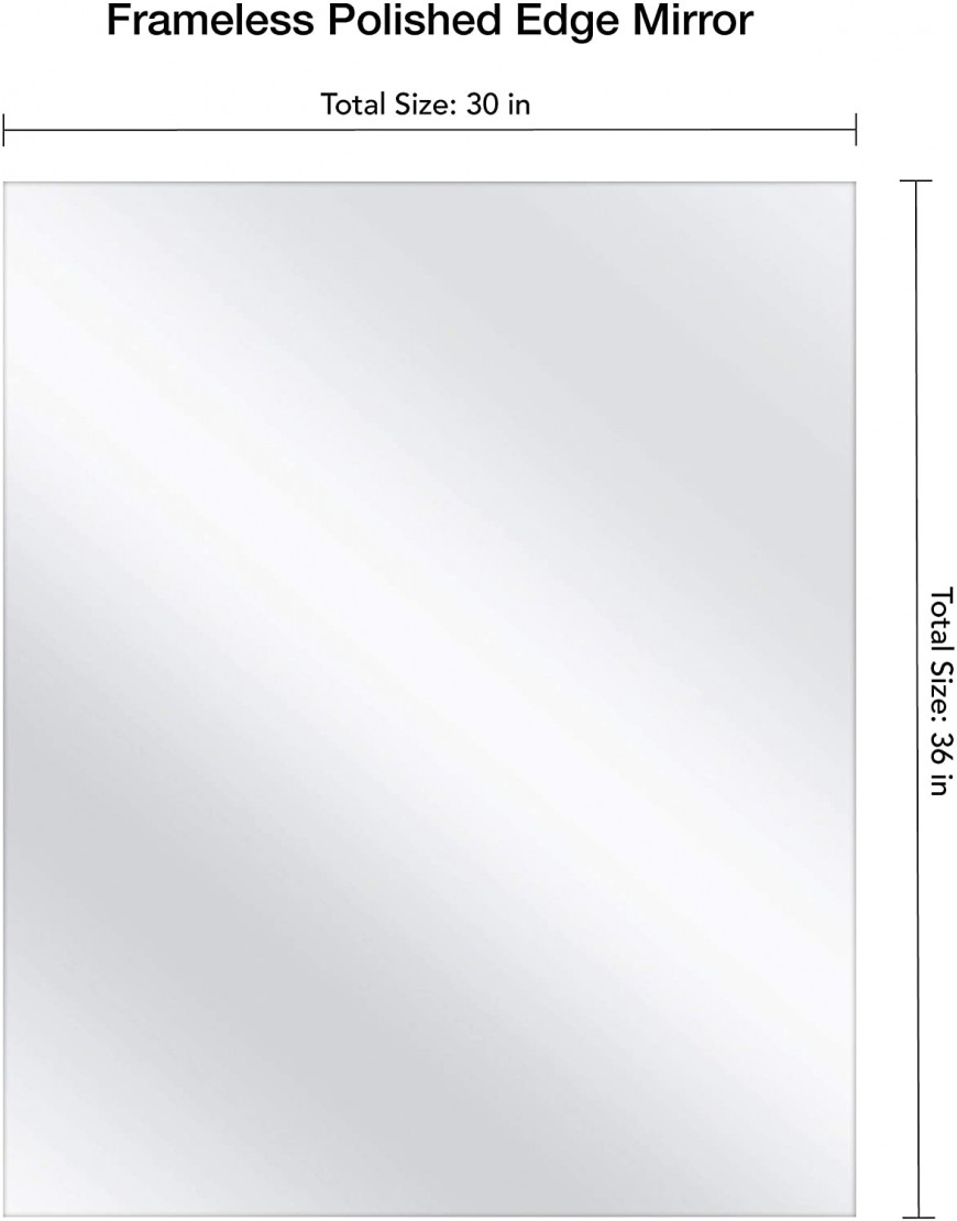 MCS Frameless Wall Mirror with Polished Edge 30x36 inch