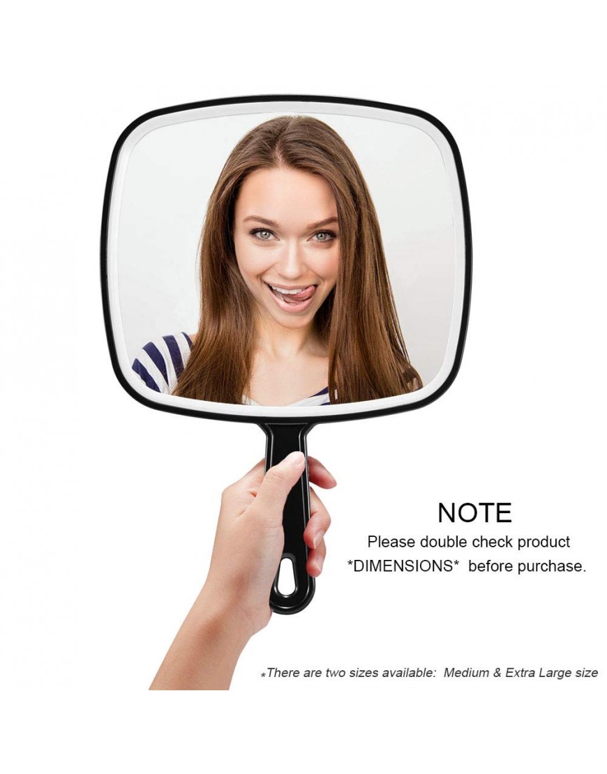 OMIRO Hand Mirror Extra Large Black Handheld Mirror with Handle 9 W x 12.4 L