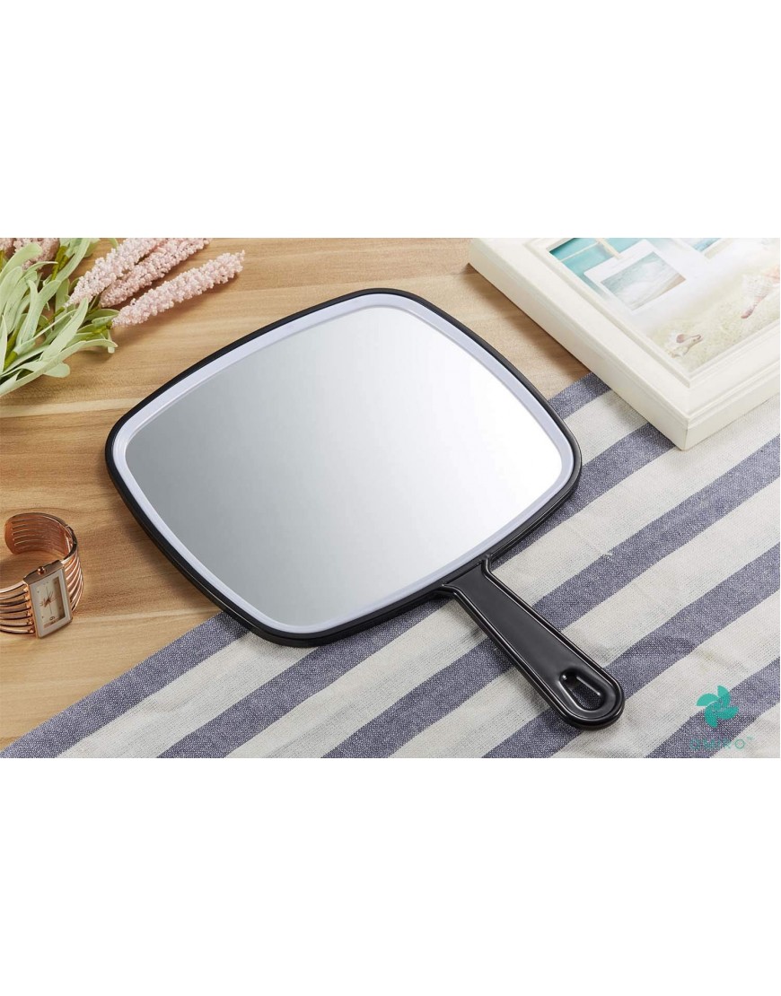 OMIRO Hand Mirror Extra Large Black Handheld Mirror with Handle 9 W x 12.4 L