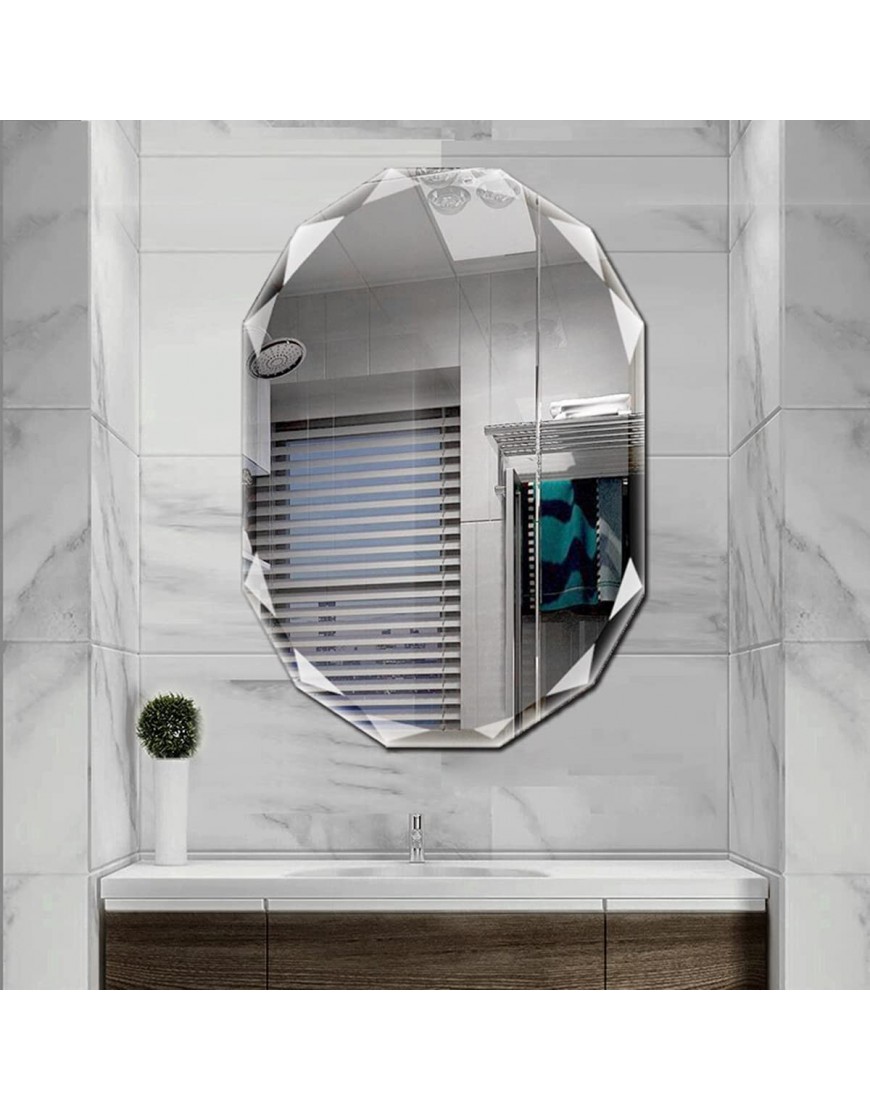 Single Beveled Edge Frameless Wall Mount Bathroom Vanity Mirror 24” X 36”
