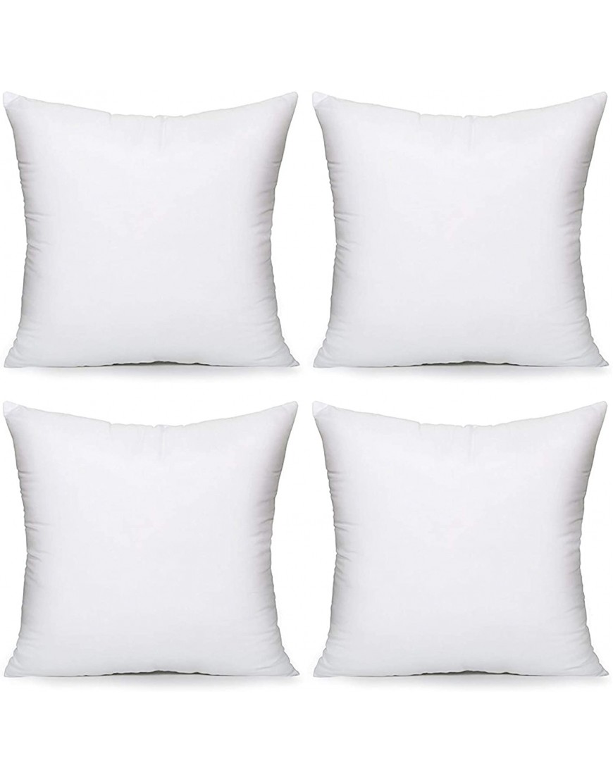 Acanva Throw Pillow Inserts Euro Sham Form Stuffer with Premium Polyester Micro Fiber Decorative for Bed Couch and Sofa White 4 Count 22 in-4 P