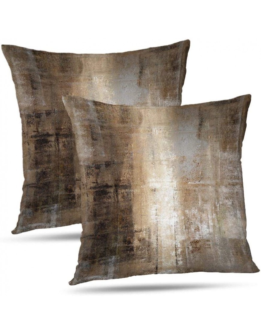 Alricc Taupe Abstract Art Artwork Pillow Cover Gallery Modern Decorative Throw Pillows Cushion Cover for Bedroom Sofa Living Room 26 x 26 Inch Set of 2