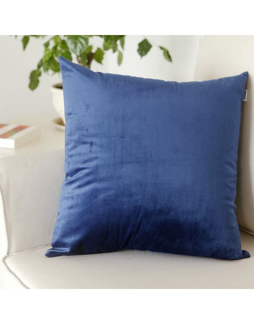 Artcest Set of 2 Cozy Solid Velvet Throw Pillow Case Decorative Couch Cushion Cover Soft Sofa Euro Sham with Zipper Hidden 18x18 Royal Blue