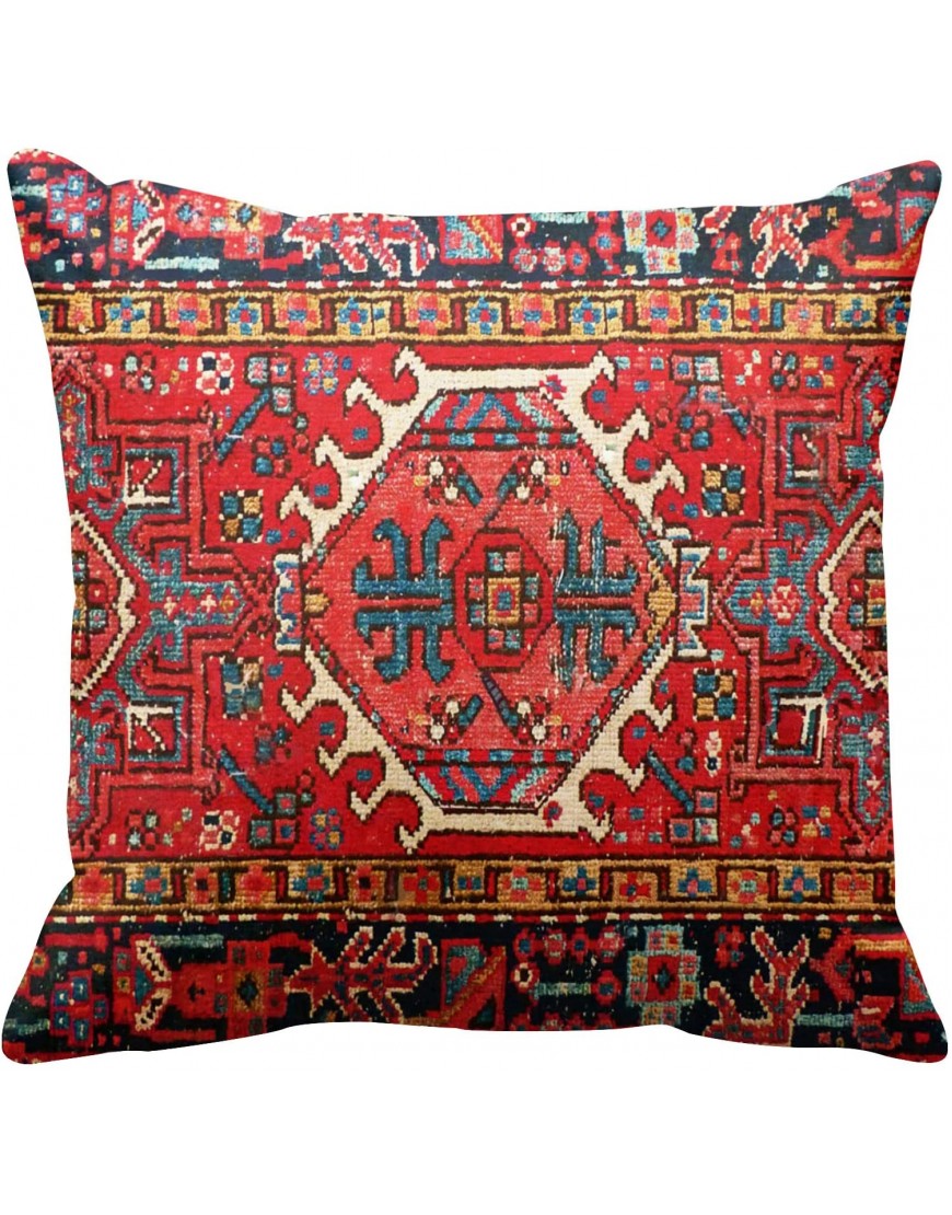 Britimes Throw Pillow Covers Persian Home Decor Set of 4 Oriental Pillow Cases Decorative 20 x 20 Inches Outdoor Cushion Couch Sofa Pillowcases Colorful Red Tribal