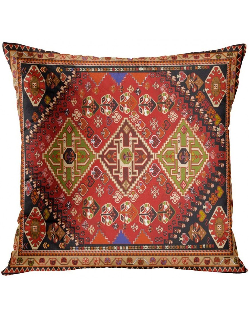Britimes Throw Pillow Covers Persian Home Decor Set of 4 Oriental Pillow Cases Decorative 20 x 20 Inches Outdoor Cushion Couch Sofa Pillowcases Colorful Red Tribal