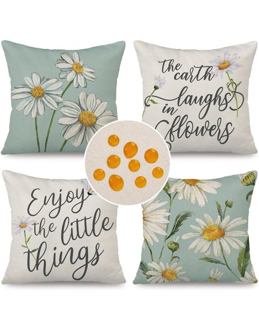 Cirzone Summer Pillow Covers 18x18 Set of 4 Sunflower Decor Waterproof Sunflower Pillow Covers Farmhouse Pillow Covers Decorative Outdoor Throw Pillow Covers Summer Decorations for Home