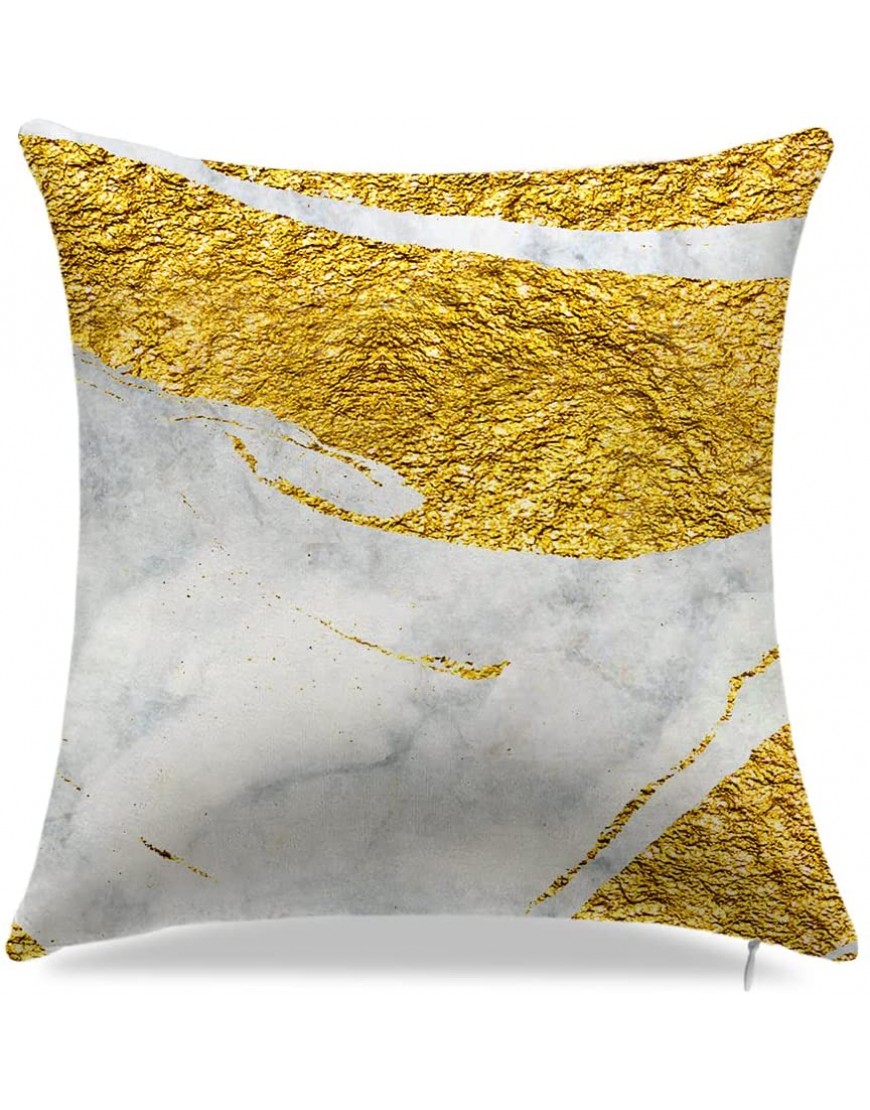 Cream Gold Throw Pillow Covers,Decorative Marble Throw Pillow Covers 18 x 18,Gold Throw Pillows Home Decor Pillowcases Set of 4 Cream Gold