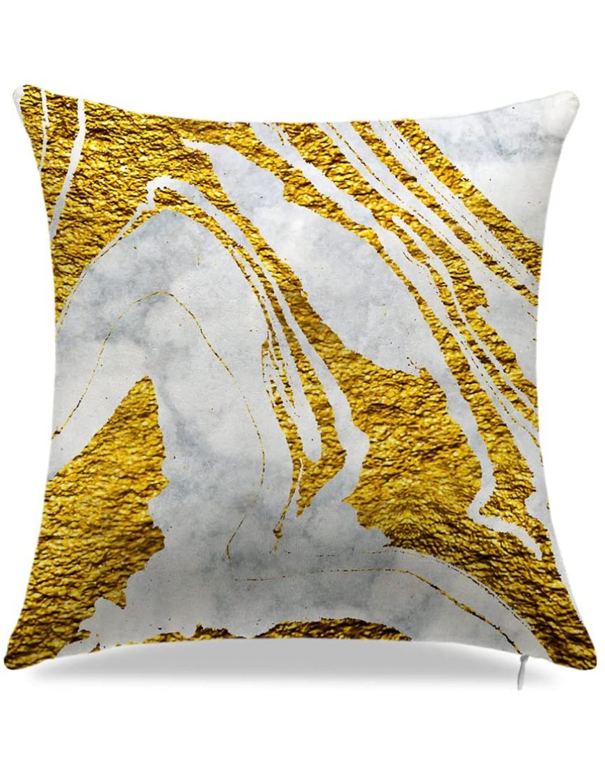 Cream Gold Throw Pillow Covers,Decorative Marble Throw Pillow Covers 18 x 18,Gold Throw Pillows Home Decor Pillowcases Set of 4 Cream Gold