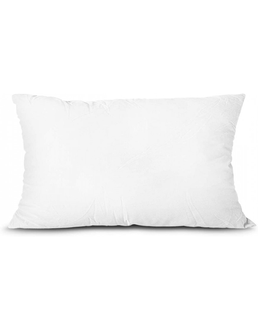 Edow Throw Pillow Insert Lightweight Soft Polyester Down Alternative Decorative Pillow Sham Stuffer Machine Washable. White 12x20