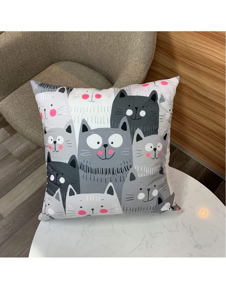 Funny Cat Paw Throw Pillow Covers Square Home Decorative Case for Couch Sofa 18x18 Inches Zippered