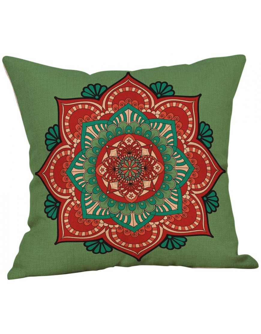 Jartinle Set of 4 Retro Floral Mandala Compass Medallion Bohemian Pillow Covers Boho Decor Geometric Throw Pillows Decorative for Sofa Couch 18 x 18