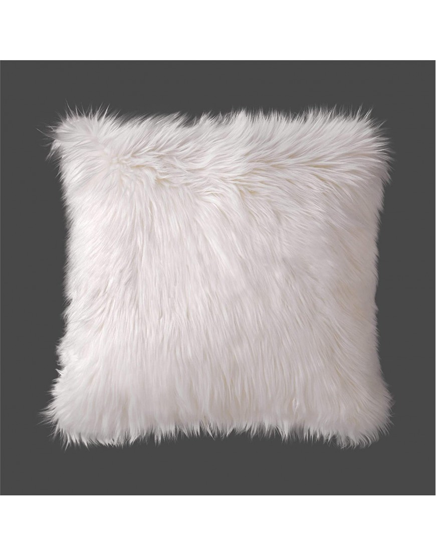 LAVANCE Luxury Soft Faux Fur Fleece Cushion Cover Pillowcase Decorative Throw Pillows Covers No Pillow Insert 18 x 18 inch 1 Pack Ivory