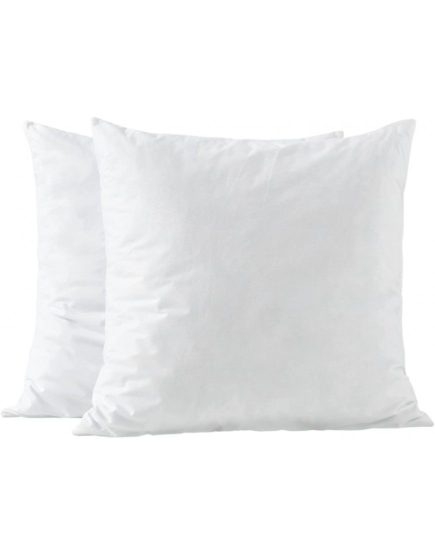 Premium Pillow Inserts 26x26-Shredded Memory Foam Fill-Home Couch Hotel Collection- Euro Decorative Throw Pillow Inserts with Long Support- Cotton Fabric- 2 Pack