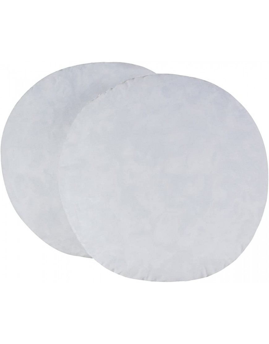 Set of 2 95% Feather 5% Down 18" Round Decorative Pillow Insert,100% Cotton White Set of 2