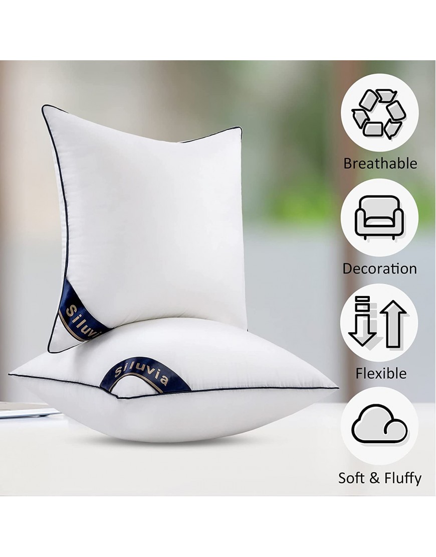 Siluvia 20x20 Pillow Inserts Set of 2 Decorative 20 Pillow Inserts-Square Interior Sofa Throw Pillow Inserts Decorative White Pillow Insert Pair Couch Pillow 2 20x20 ,2Pack