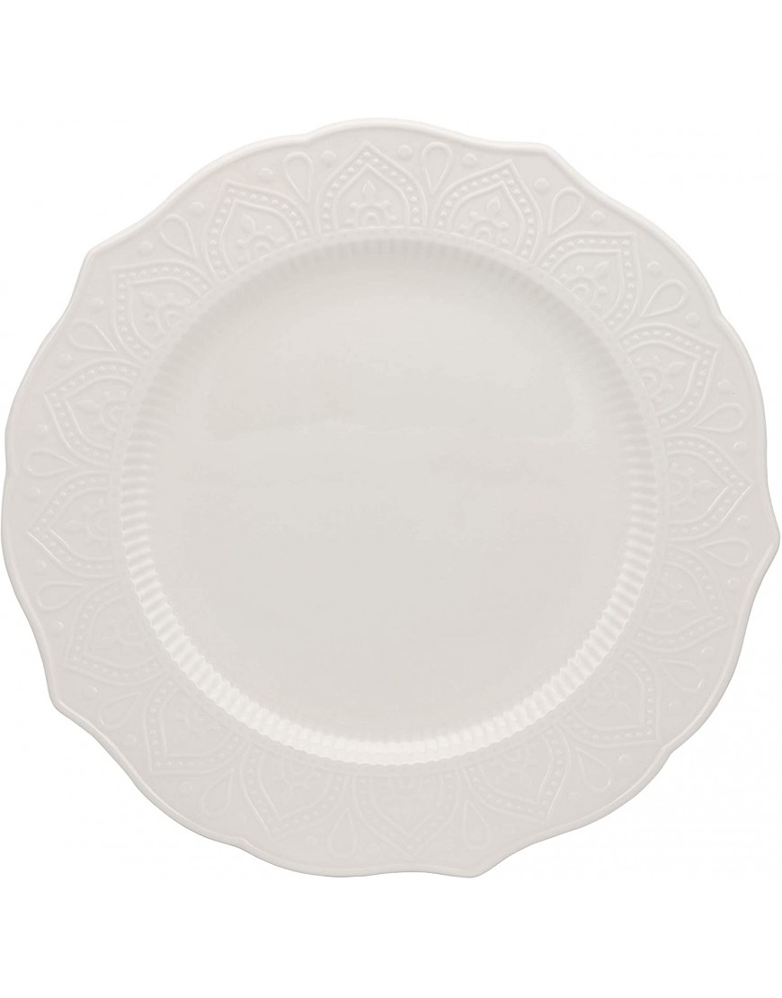 10 Strawberry Street Dahlia 10.5" White Dinner Plate Set of 6