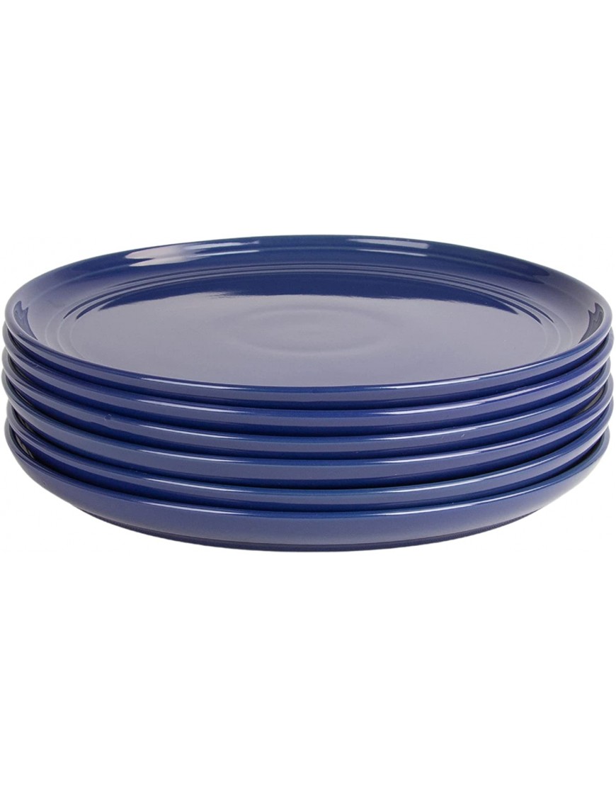 10 Strawberry Street Double Line 10.5 Dinner Plate Set of 6 Cobalt Blue