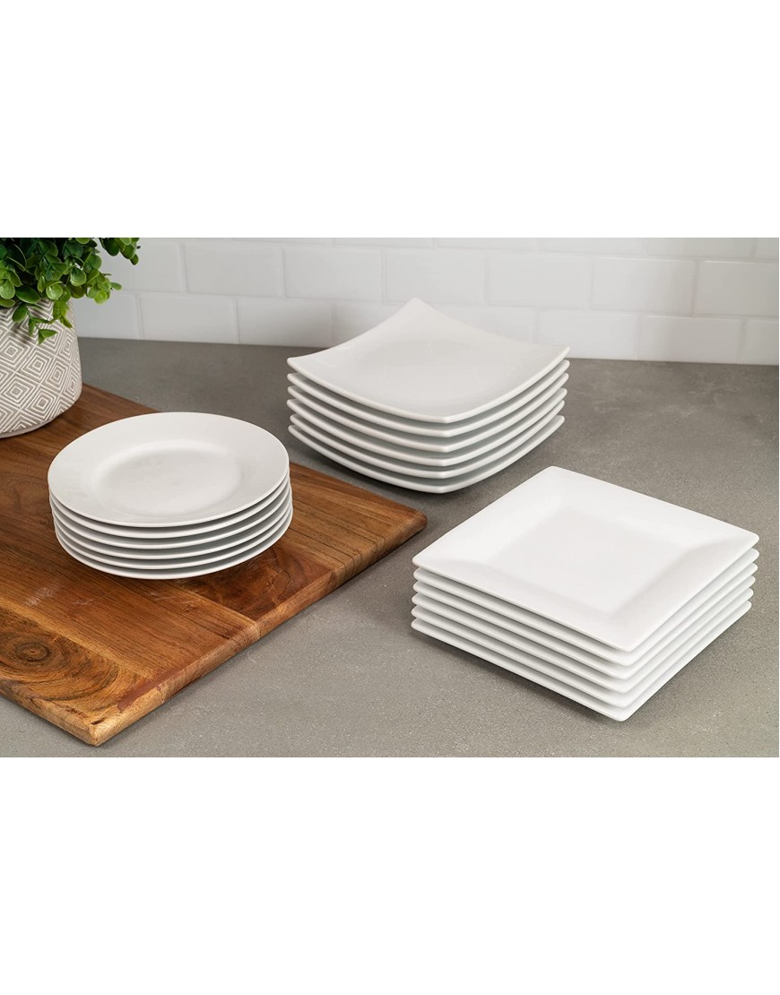 10 Strawberry Street Simply White 6 Square Appetizer Plate Set of 6