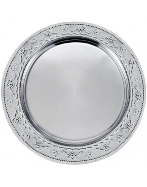 13-Inch Stainless Steel Charger Plates 6Pcs Silver Dinner Plate Chargers Round Server Ware