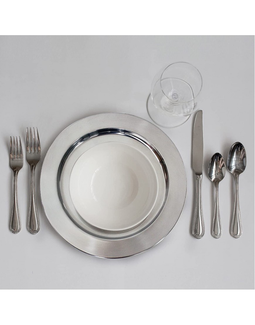 13-Inch Stainless Steel Round Chargers Plates 6Pcs per Set Chargers for Dinner Plates Silver