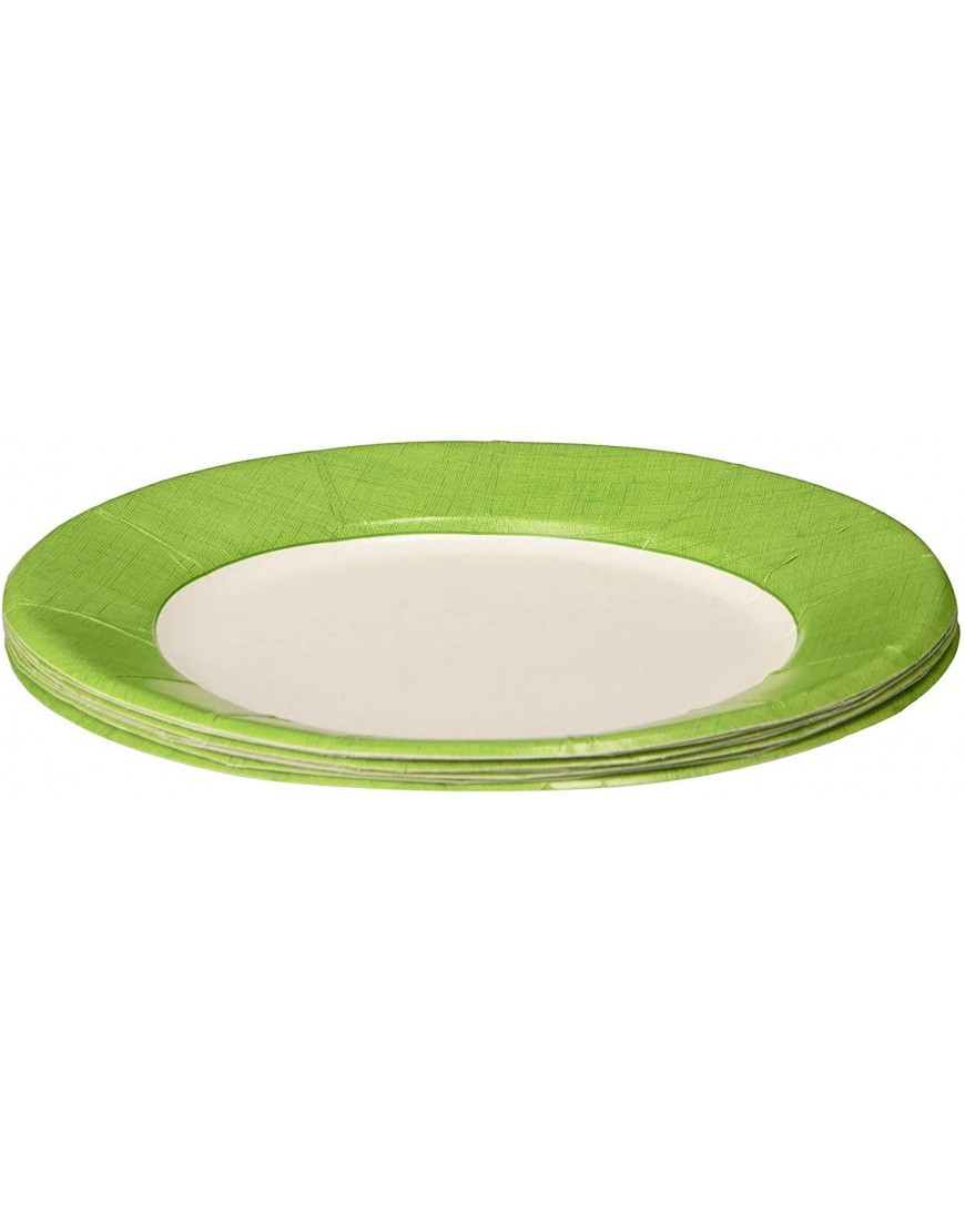 Caspari Moss Green Linen Border Paper Salad & Dessert Plates Pack of 8 8 11371SP