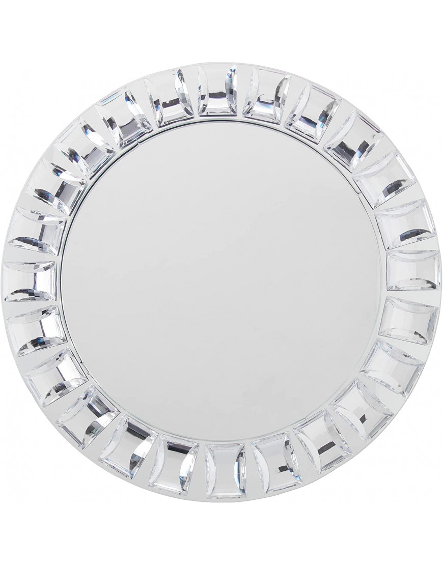 Charge It by Jay Mirror Glass Charger Plate 13” Decorative Melamine Service Plate for Home Professional Dining Perfect for Upscale Events Dinner Parties Weddings Catering 1 Piece Big Beads