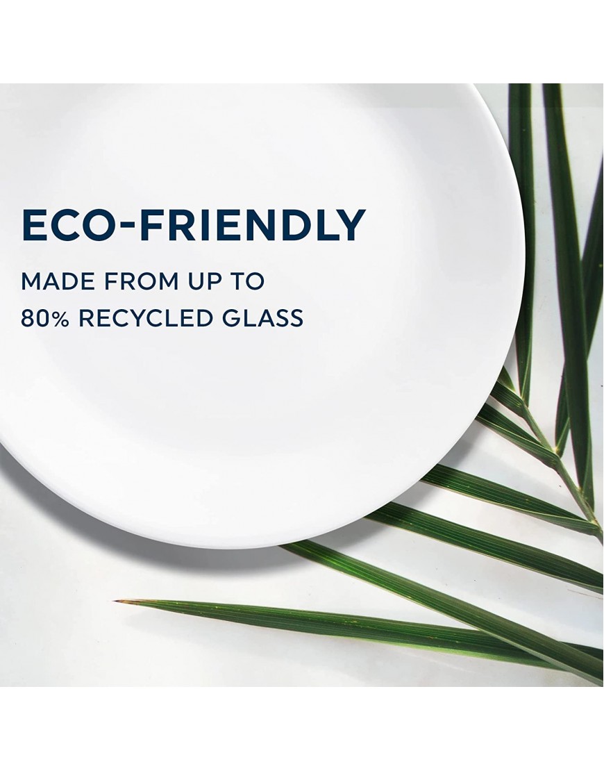 Corelle Frost White Lunch Plate Set for 6 | 8.5 Inch Eco-Friendly Round Lunch or Dinner Plates are Dishwasher Safe | Triple Layer Glass is Lightweight Stackable and Break and Chip Resistant