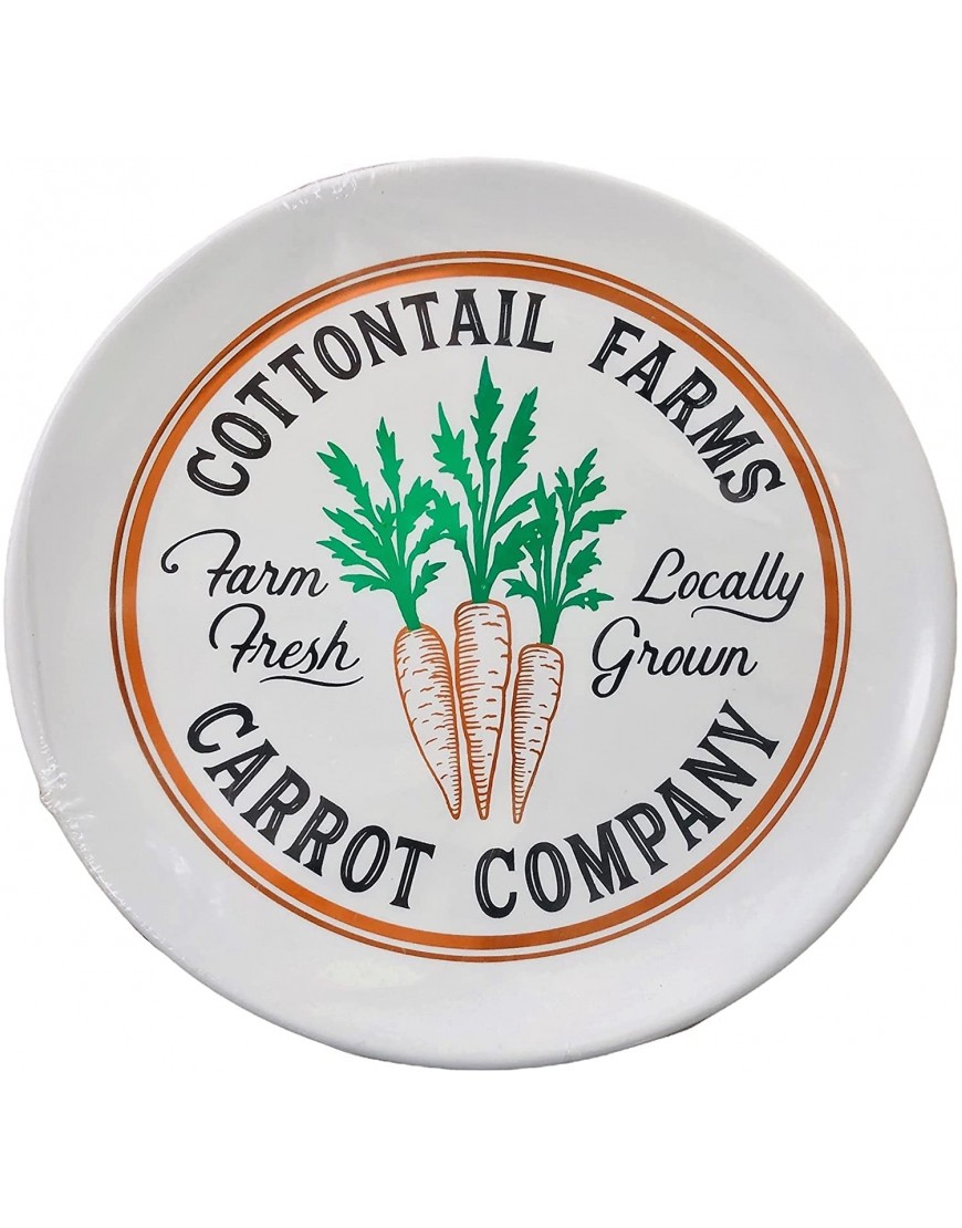 Easter Themed Elegant Plastic Plates | Cottontail Farms Carrot Company 10.5 Dinner Plates Set of 8