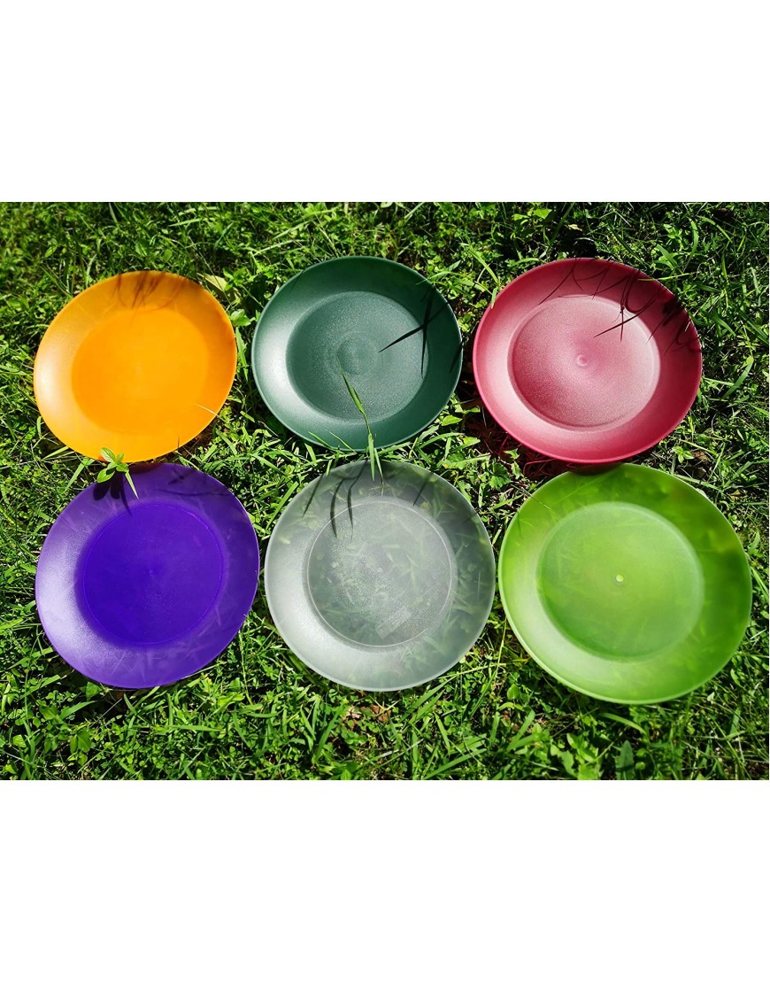 Everyday Plastic Reusable Plates BPA Free Dishwasher Safe Microwaveable set of 12 Great for Dinner Indoor Outdoor UseMulticolor