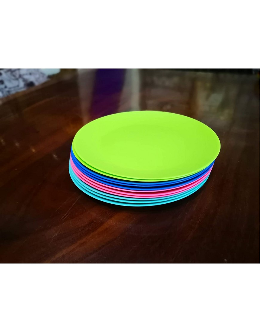 Plastic Plates Reusable BPA-free Dishwasher and Microwave Safe Colorful Set of 12 for Parties Wedding Indoor or Outdoor Use