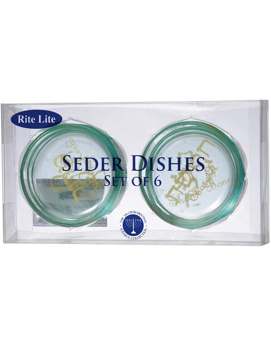 Rite Lite Round Glass Seder Plate Liners Set of 6 Decor For Passover Pesach Seder