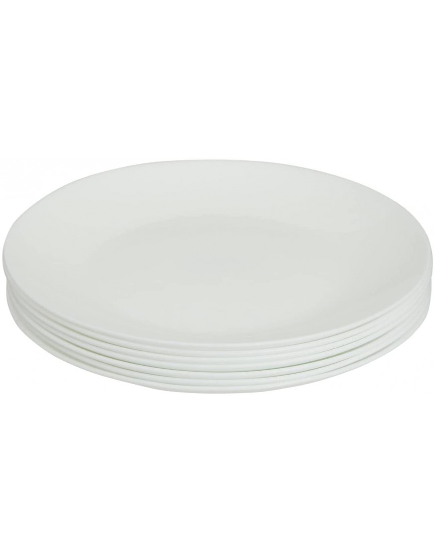 Round White Dinner Plates Set of 8 Glass Dinnerware 8.5 In